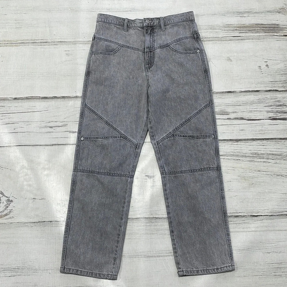 BDG Urban Outfitters Gray Acid Wash High Waist Straight Leg Crop Size 28 - Picture 3 of 12
